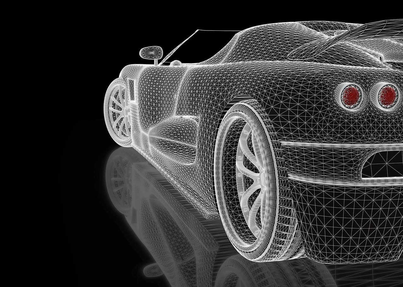 Textured Grid Car Drawing